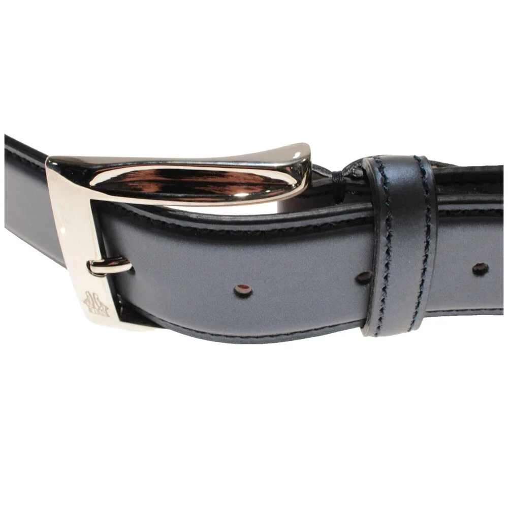 Di Bianco NWT Cut to Size Dress Belt In Solid Navy Blue Leather One Size